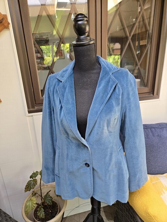 Jackets & Blazers - Vintage 70s Ladies' Velvet Blazer - Marine Blue